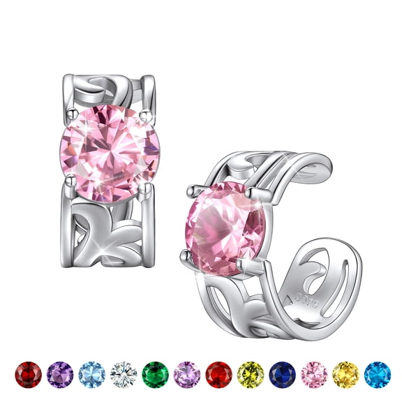 Bestyle October Tourmaline Birthstone Ear Cuffs Sterling Silver Celtic Knot Earrings Non Piercing Christmas Birthday Gifts for Daughter Mother Niece