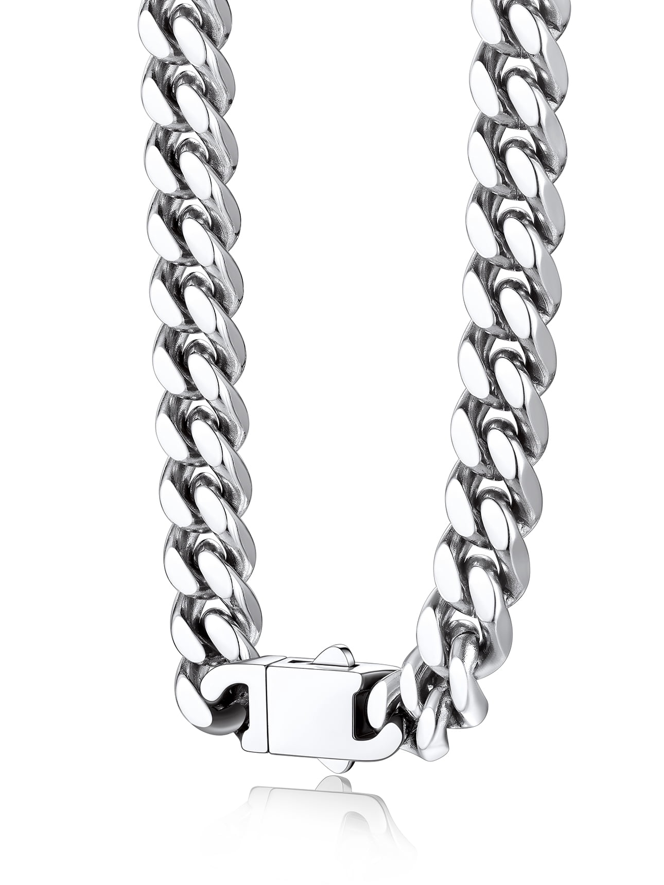 2 Pcs Stainless Steel Chain Gift Set, Hip Pop Necklace With 2 Lengths, Sturdy Silver, Cuban Link, Jewellery, Cuban Chain For Men, Women Lover, Valentines Day(Send Box - View #9