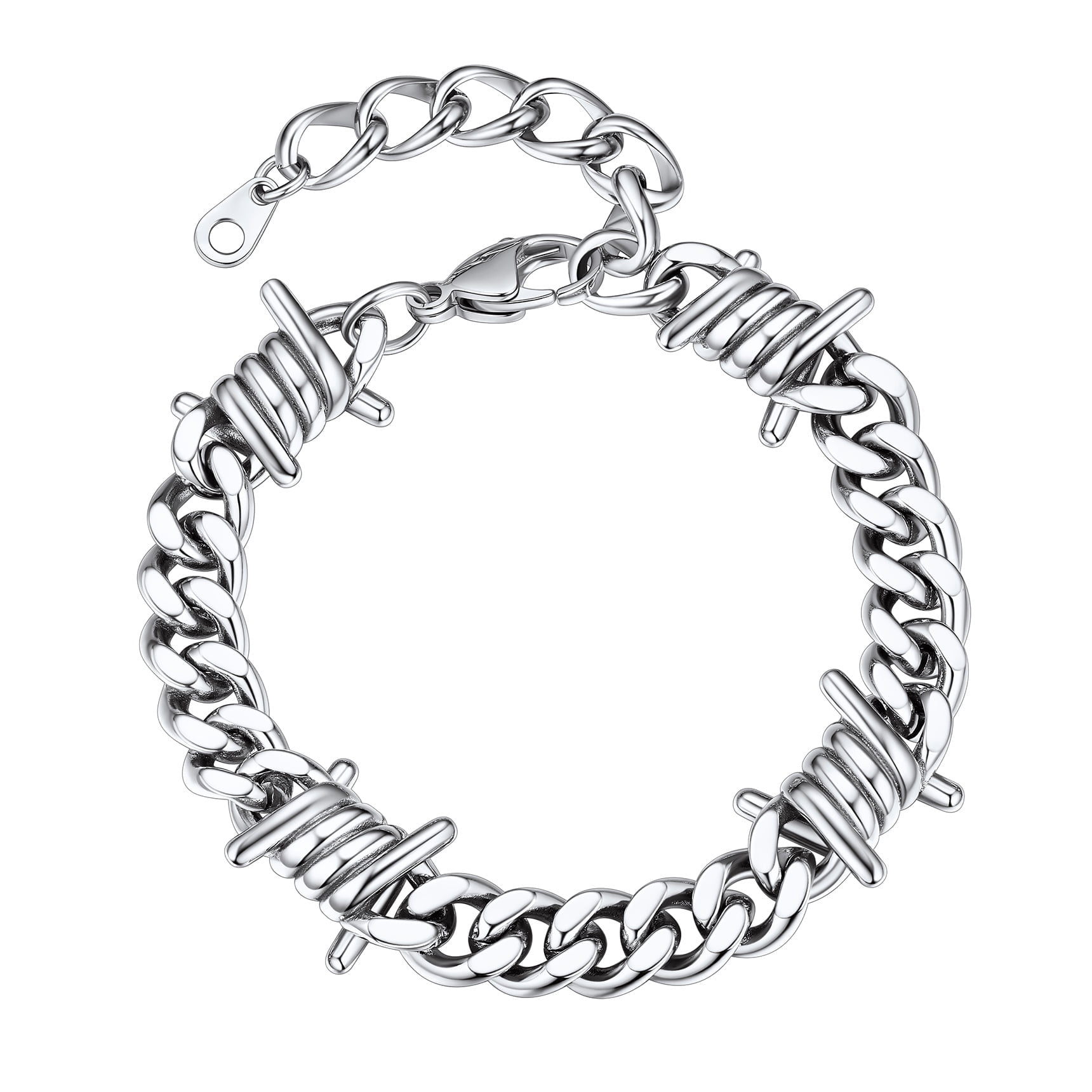 Bestyle 9mm Thorns Bracelet for Man Women Stainless Steel