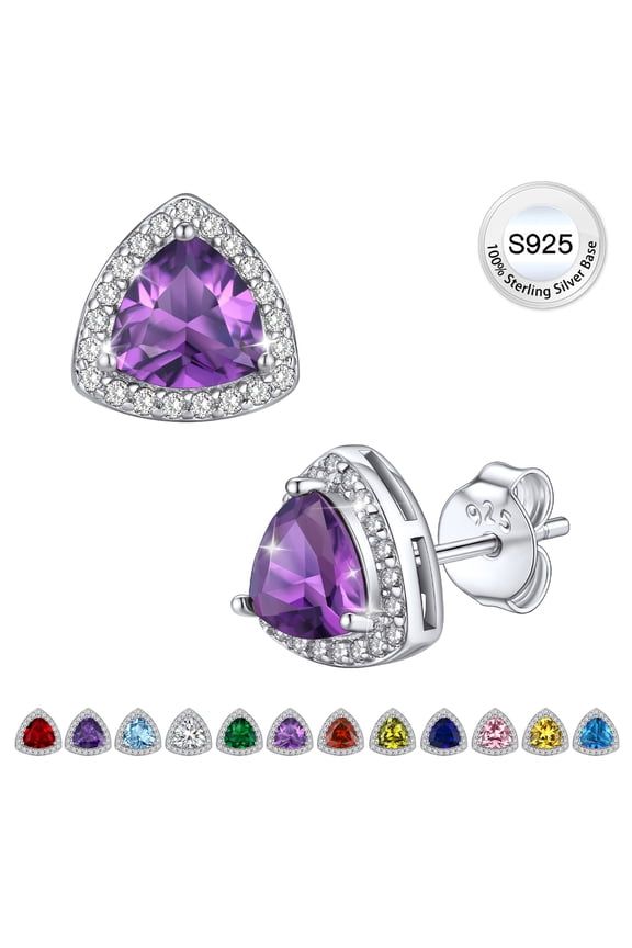 April Birthstone Earrings for Women Created Diamond Stud Earrings Pure 925 Sterling Silver Jewelry Gifts for Birthday Valentines Day Christmas