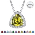 thumbnail image 1 of Bestyle August Birthstone Necklace for Women Peridot Pendant Necklace Solid 925 Sterling Silver Gifts for Valentines Mothers Day Birthday, 1 of 9