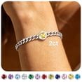 thumbnail image 1 of Bestyle Birthstone Bracelet for Women Cuban Link Bracelet with Created Citrine November Birthday Christmas Jewelry Gifts for Wife Mom Daughter, 1 of 9