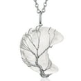 thumbnail image 1 of Bestyle Birthstone Necklace for Women Tree of Life Moon Pendant Nature Clear Quartz Healing Crystal Necklaces April Mother's Day Gifts, 1 of 7