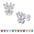thumbnail interactive-video image 1 of BAMOER 925 Sterling Silver Pave CZ Butterfly Earrings – Spirit Butterfly Studs For Women, Nickel-Free 1 of 3