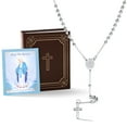 thumbnail image 1 of Bestyle Catholic Rosary Beads Necklace for Women Men with Bible Verse Package, 4mm Stainless Steel Virgin Mary Cross Necklace Religious Keepsake Gift, 1 of 7