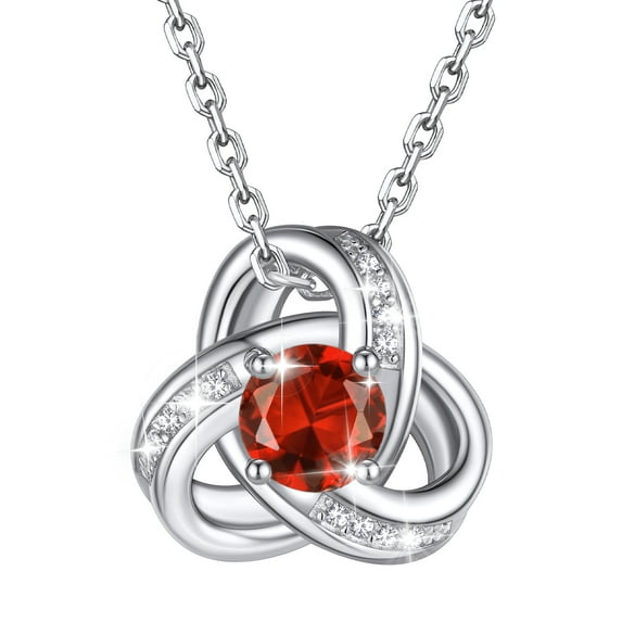 Bestyle Love Celtic Knot Necklace Sparkling July Birthstone Pendant Sterling Silver Jewelry Gift for Women Mom Wife Daughter