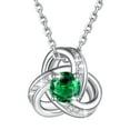 thumbnail image 1 of Bestyle Love Celtic Knot Necklace Sparkling May Birthstone Pendant Sterling Silver Jewelry Gift for Women Mom Wife Daughter, 1 of 9