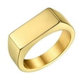 thumbnail image 1 of Bestyle Chunky Gold Plated Signet Rings Rectangle Stainless Steel Thumb Pinky Ring for Men Cool Hip Hop Statement Finger Ring, Size 7, 1 of 9