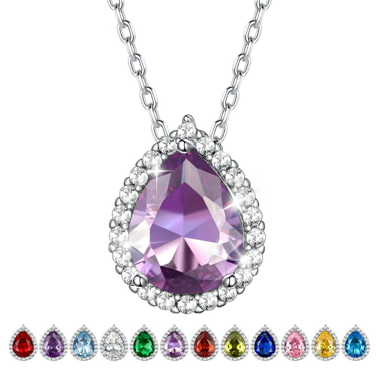 Sterling Silver Alexandrite and Diamond Necklace Sterling Silver Alexandrite and Diamond Necklace