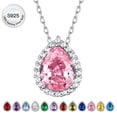 thumbnail image 1 of Bestyle Birthstone Necklace October Tourmaline Pear Pendant Necklace for Women Pure Sterling Silver Jewelry Valentine's Day Gifts for Wife Daughter Mother, 1 of 8