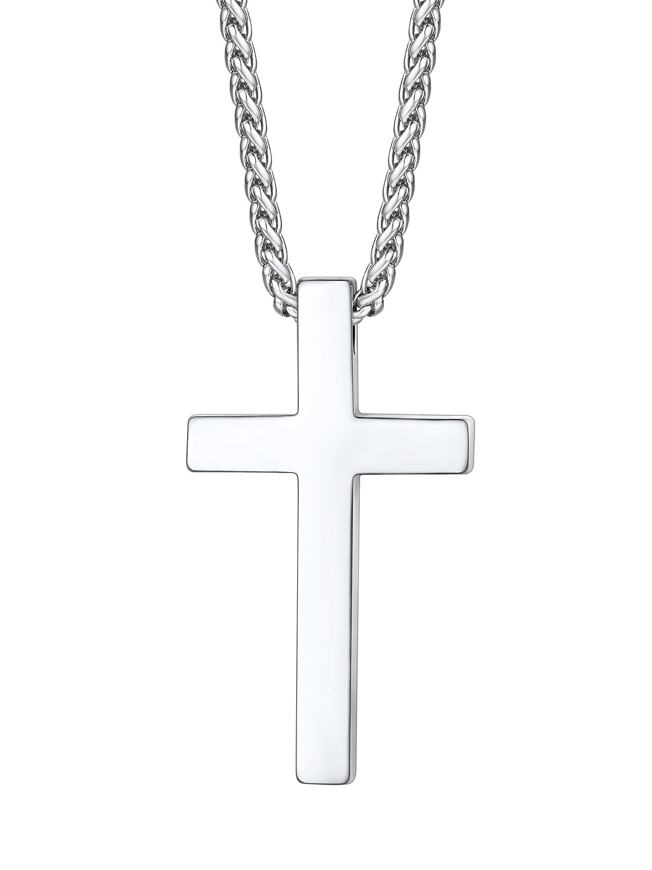 Bestyle Cross Necklace Chain for Men Women Stainless Steel Jesus Cross ...