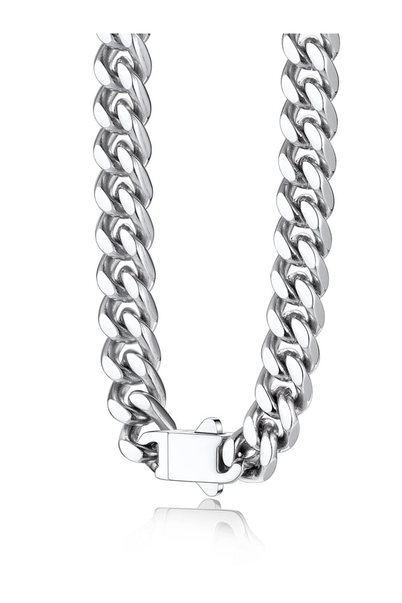 7MM Cuban Chain Necklace for Men Women, 20" Choker Miami Curb Link Chain Necklace Christmas Birthday Gifts for Dad Husband Son