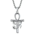 thumbnail image 1 of Bestyle Eye of Horus Ankh Cross Pendant Necklace for Women Men Stainless Steel Chain Necklace Ancient Egyptian Amulet Jewelry Gifts, 1 of 8