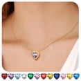 thumbnail image 1 of Bestyle Gold Plated Heart Necklace for Women, 2ct Created Alexandrite Crystal Birthstone Pendant Jewelry Gifts for Graduation Birthday Christmas, 1 of 9