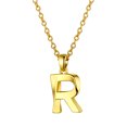thumbnail image 1 of Bestyle Gold Plated Initial Necklace Stylish 3D Twist Letter R Pendant Necklace Script Name Monogram Jewelry Gift for Women, 1 of 9