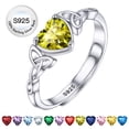 thumbnail image 1 of Bestyle Infinity Love Celtic Knot Rings for Women Pure 925 Sterling Silver Heart Rings August Yellow Peridot Rings for Mom Daughter Wife Girlfriend, 1 of 9