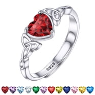 Blue Heart CZ Promise Ring – Sterling Silver .925 Tiara Crown Band, Sizes 4-12, In Gift Box