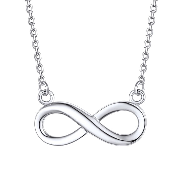 Bestyle Infinity Pendant Necklace Sterling Silver Chain Necklace for Women Eternity Love Infinity Jewelry for Mom Wife Daughter