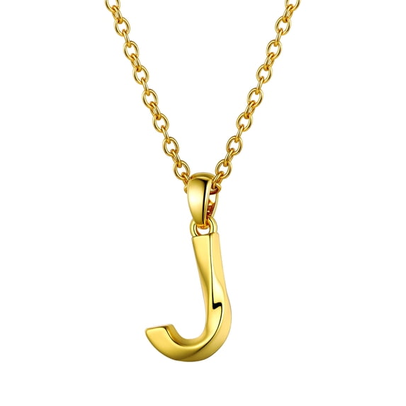 Bestyle Twisted Initial J Pendant Necklace for Women Gold Plated Letter Personalized Statement Jewelry Gifts for Mother's Day Birthday