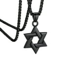 thumbnail image 1 of Bestyle Jewish Star of David Necklace Hexagram Pendant Necklace Stainless Steel Jewelry Gifts for Men Boyfriend Dad Father - Black, 1 of 8