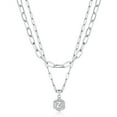 thumbnail image 1 of Bestyle Layered Initial Necklace for Women, 2PCS Stainless Steel Letter Z Pendant Necklace & Paperclip Chain Choker Jewelry Gift, 1 of 9