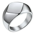 thumbnail image 1 of Bestyle Men Rings Rhombus Signet Band Ring Simple Chunky Hip Hop Ring Stainless Steel Statement Index Ring for Husband Son Dad, Size 12, 1 of 9