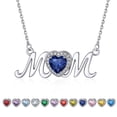 thumbnail image 1 of Bestyle Mother's Day Gift Mom Necklace Love Heart Birthstone Pendant Necklace Sterling Silver Sapphire Crystal September Birthday Jewelry for Mom in Law Grandma, 1 of 9
