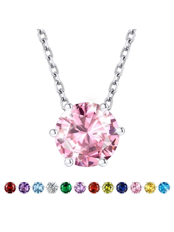 October Women Necklace Crystal Gemstone Pendnat Necklace Anniversary Birthday Christmas Jewelry Gifts for Her Mother Wife Daughter