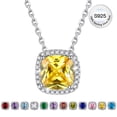 thumbnail image 1 of Bestyle Pendant Necklace for Women Solid 925 Sterling Silver Necklace Created Citrine Birthstone Jewelry Valentines Day Christmas Birthday Gift, 1 of 9