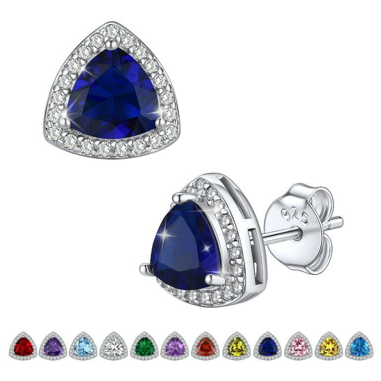 925 Starling Silver Earring, Lab Created Blue Sapphire with Cubic Zircon Marquise Cut Earring, Mother Day Gift Earring outlet