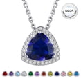 thumbnail image 1 of Bestyle September Birthstone Necklace for Women Sapphire Pendant Necklace Solid 925 Sterling Silver Gifts for Valentines Mothers Day Birthday, 1 of 9