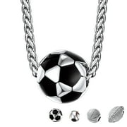 BESTYLE Soccer Ball Necklace Football Pendant Necklace for Men 3D Sport Fan Player Jewelry Gifts for Christmas Father's Day