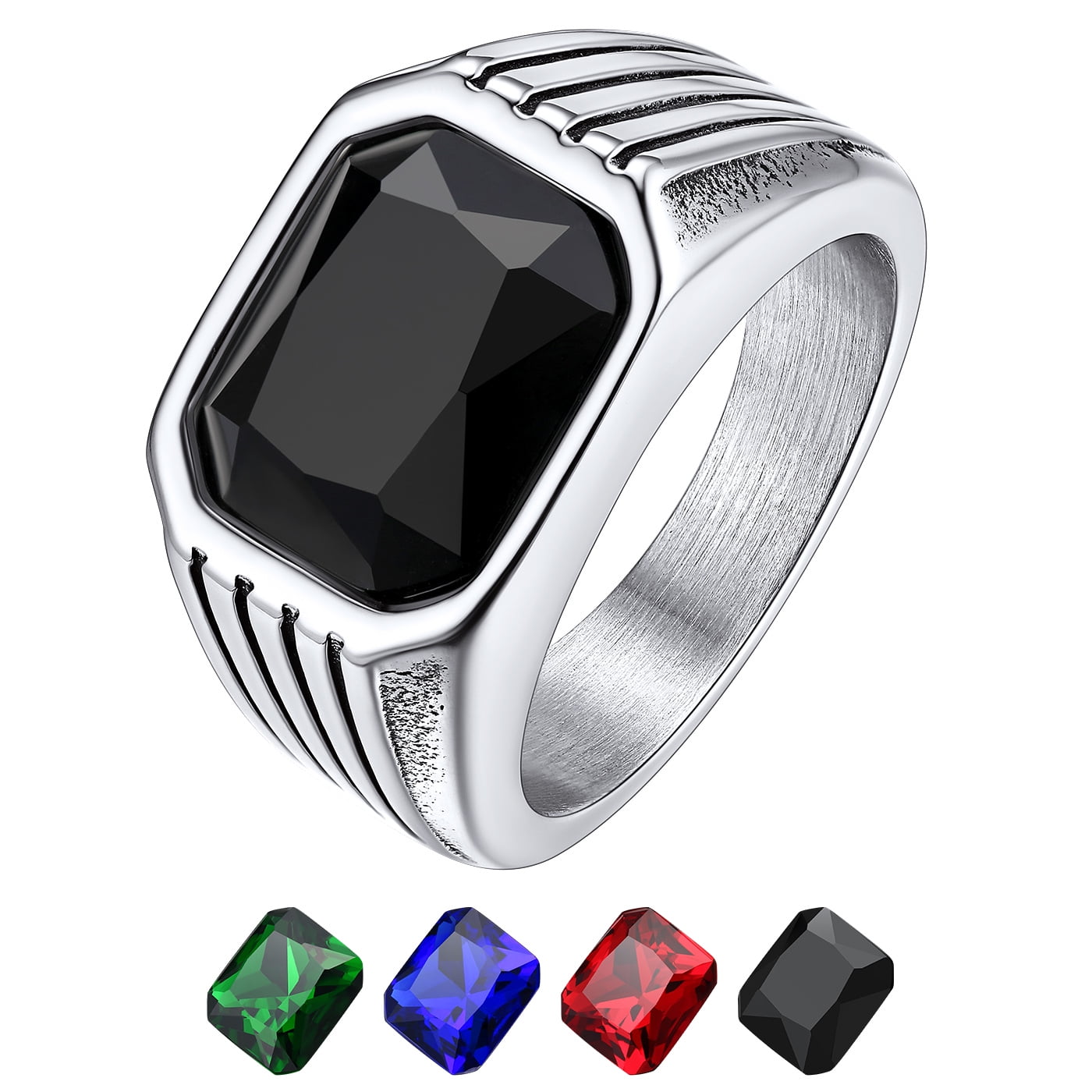 Black Gold Stainless Steel Band Ring - 8mm Wide 316L Steel Fashion Ring
