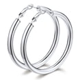 thumbnail image 1 of Bestyle Stainless Steel Hoop Earrings for Women Chunky Lightweight Large Piercing Earrings Statement Jewelry Gifts 30/40/60/80mm, 1 of 9