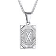 thumbnail image 1 of Bestyle Stainless Steel Letter Neckalce for Men Women, A-D Initail Dog Tag Pendant Necklace Jewelry Gift for Father'Day Christmas Birthday, 1 of 9