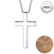 Bestyle Pure 925 Sterling Silver Cross Necklace for Women, Small Cross Pendant Choker Birthday Christmas Prayer Gifts for Daughter Niece