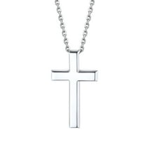 Bestyle Sterling Silver Cross Necklace for Women, Small Cross Pendant Necklace Choker Necklace Birthday Christmas Prayer Gift