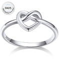 thumbnail image 1 of Bestyle Pure 925 Sterling Silver Heart Rings for Women, Simple Celtic Knot Wedding Promise Ring Gifts for Valentine's Day Birthday Anniversary, Size 6, 1 of 9
