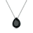 thumbnail image 1 of Bestyle Sterling Silver Pendant Necklace for Women Teardrop Black CZ Crystal Necklaces Jewelry Gift for Wedding Birthday Everyday Wear, 1 of 8