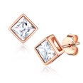 thumbnail image 1 of Bestyle Stud Earrings for Women Square Cartilage Earring Studs Sterling Silver Jewelry for Daughter Niece Girlfriend (5mm, Rose Gold Plated), 1 of 8