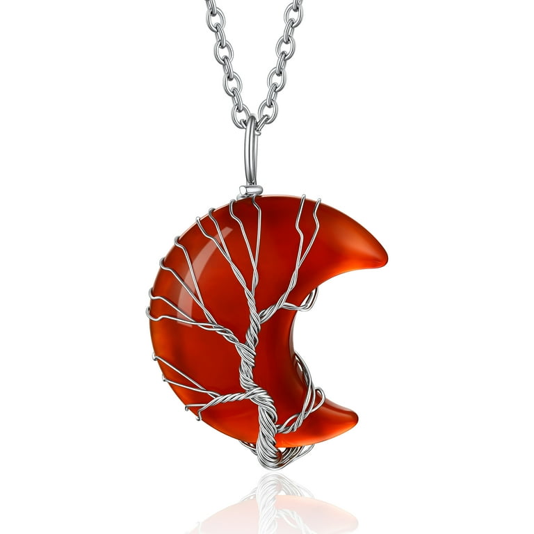 Red shop moon necklace