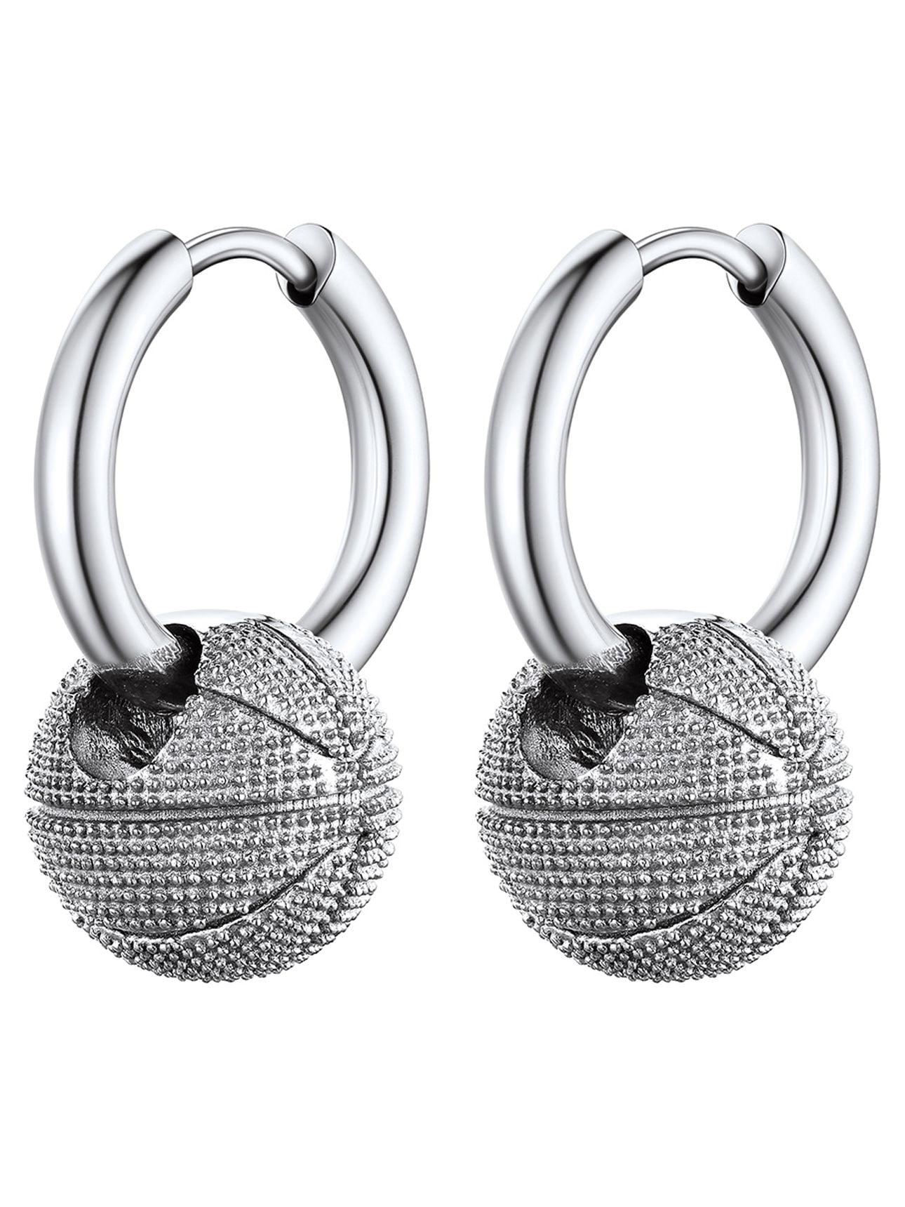 Mens hoop earrings with balls discount