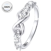 Bestyle Created Diamond Engagement Rings for Women 925 Sterling Silver Infinity Promise Wedding Band Christmas Birthday Anniversary Gifts Size 10