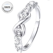 Bestyle Created Diamond Engagement Rings for Women Pure 925 Sterling Silver Infinity Promise Wedding Band Birthday Anniversary Graduation Gifts Size 4-12