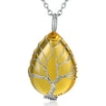 thumbnail image 1 of Bestyle Women Pear-Shaped Necklace Pendant Healing Tree of Life Jewelry Synthetic Citrine Gemstone Necklace Energy Gifts for Her - November, 1 of 8