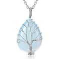 thumbnail image 1 of Bestyle Women Teardrop Necklace Pendant Healing Tree of Life Jewelry Synthetic Moonstone Gemstone Necklace Birthday Gifts for Her - June, 1 of 8