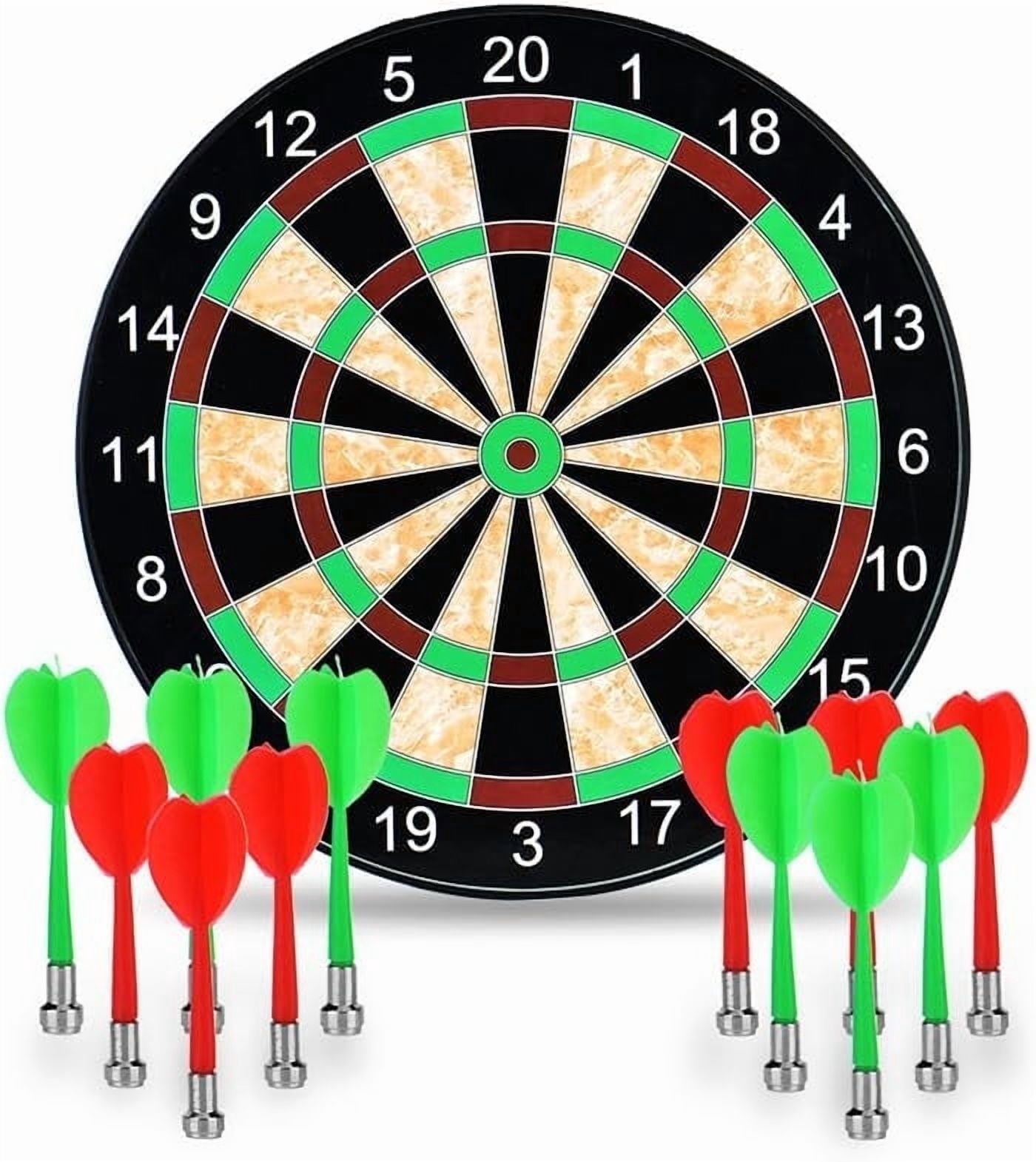 Bestyol Dartboard, 17" Magnetic Dartboard with 12 Magnets Darts Arrows in 2 Colors for Children and Adults