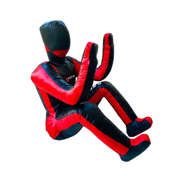 Bestzo MMA Grappling Dummy BJJ Wrestling Judo Punching Bag Brazilian Submission Self Defense Training Equipment Vinyl Black 170cm UNFILLED