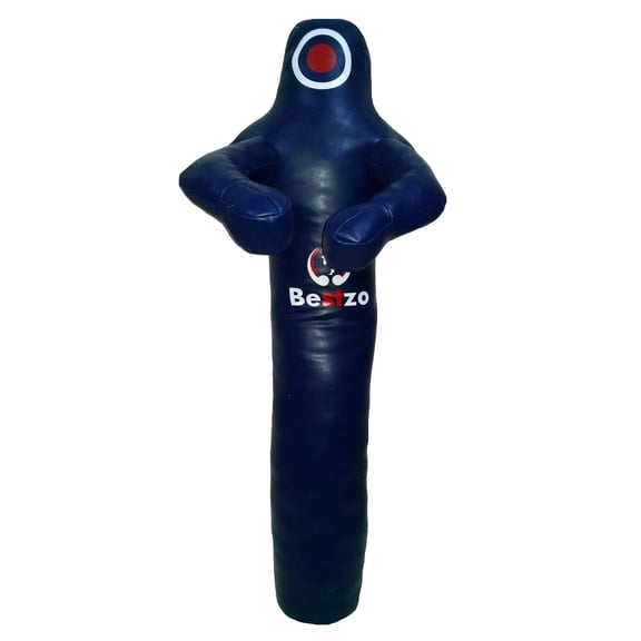 Bestzo 59" MMA Grappling Dummy Unfilled Blue Canvas Wrestling & BJJ Training Dummy with Arms & Legs for Brazilian Jiu-Jitsu, Judo, Boxing, Throwing, Takedown & Ground Training