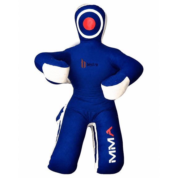 Bestzo MMA Grappling Dummy 70 Inch Unfilled – Canvas BJJ Wrestling & Judo Training Dummy, Sitting Position with Hands on Front, MMA Throwing, Grappling & Ground Training